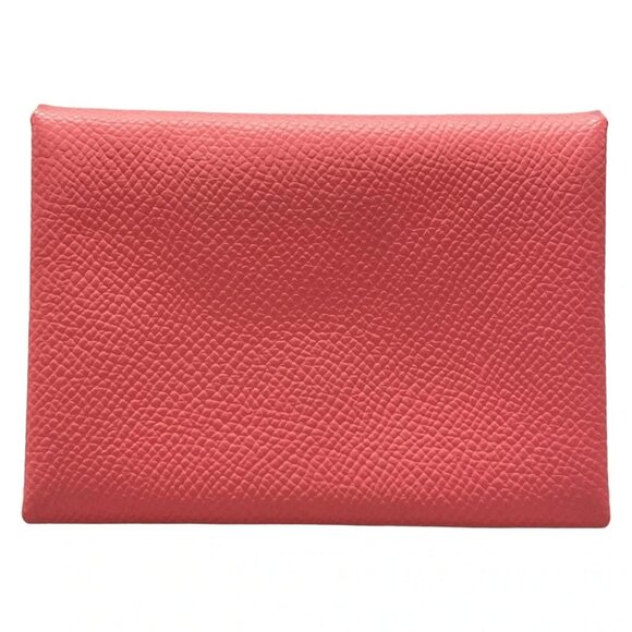 Auth HERMES Calvi Duo - Rose Azalee Veau Epsom B Coin Case - Picture 1 of 11